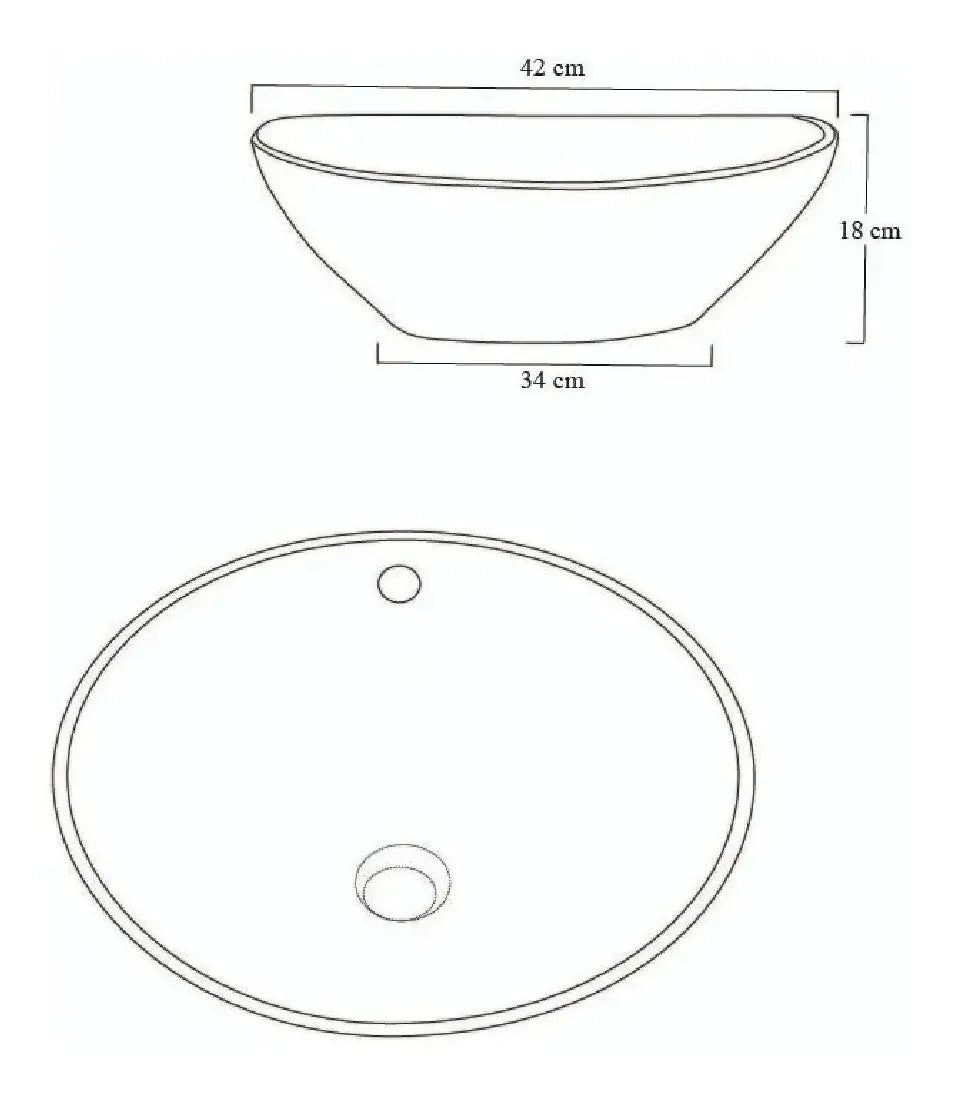Lavamanos Moderno De Porcelana Blanco Ovalado.