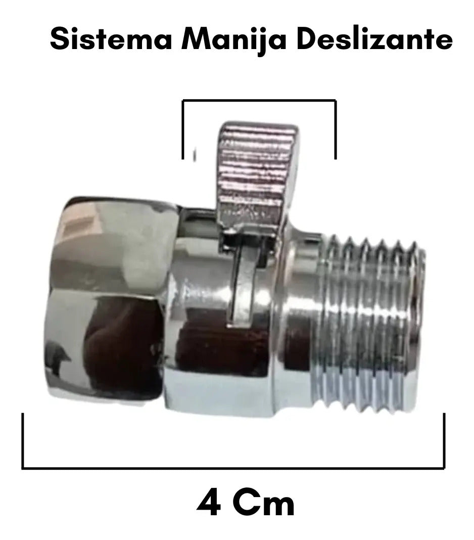 Registro Mini Metalico Rosca Hembra / Macho 1/2 Pulgada