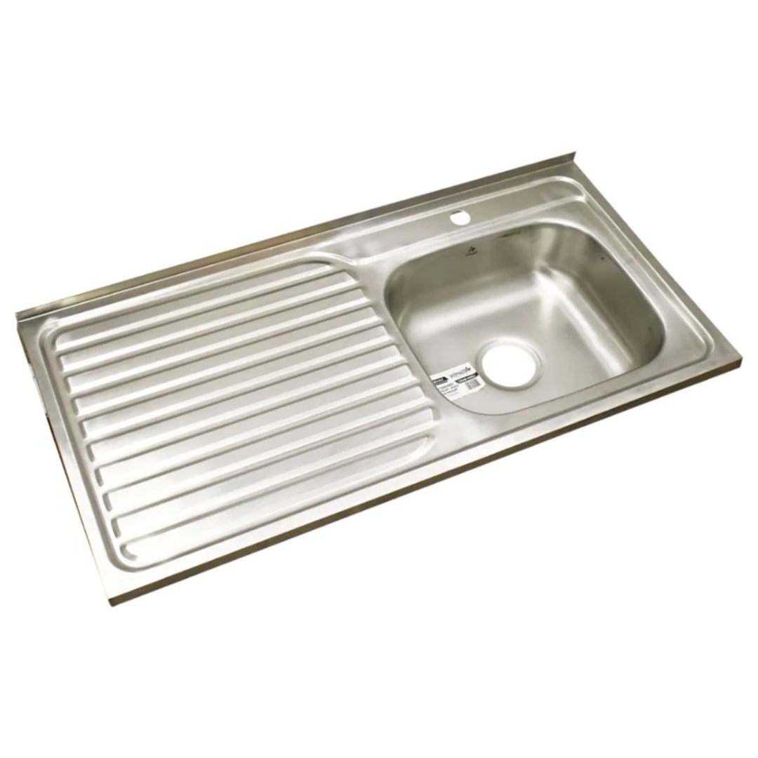 Lavaplatos 100 x 50 cm con escurridor derecho Acero Inoxidable