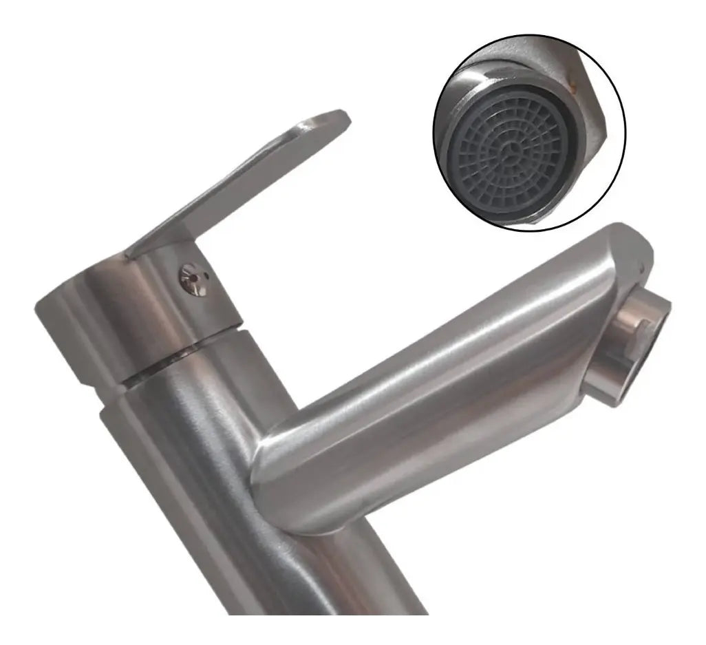 Griferia Monomando Poste Alto Recto, Satin.