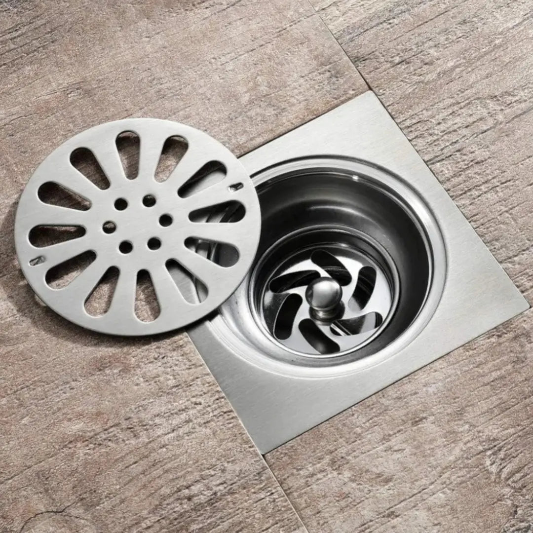 Rejilla Tipo Flor Para Piso Cuadrada En Acero