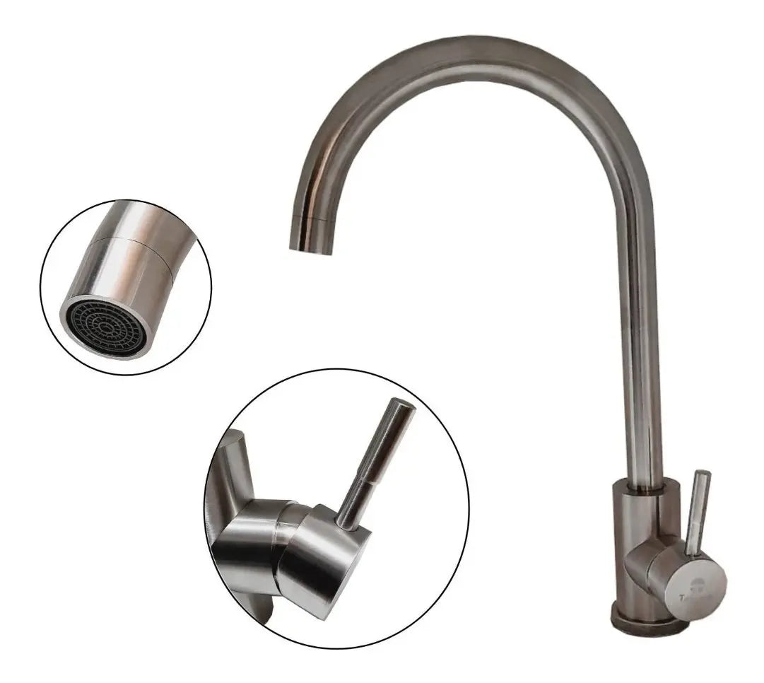 Llave Para Lavaplatos Monomando, Satinado.