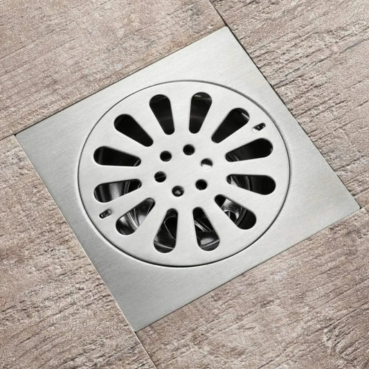 Rejilla Tipo Flor Para Piso Cuadrada En Acero