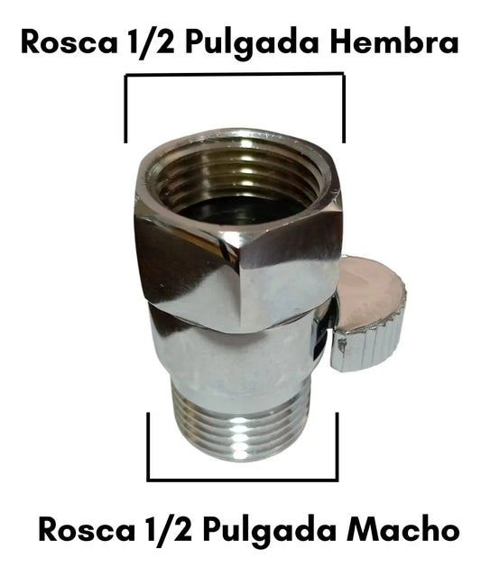 Registro Mini Metalico Rosca Hembra / Macho 1/2 Pulgada