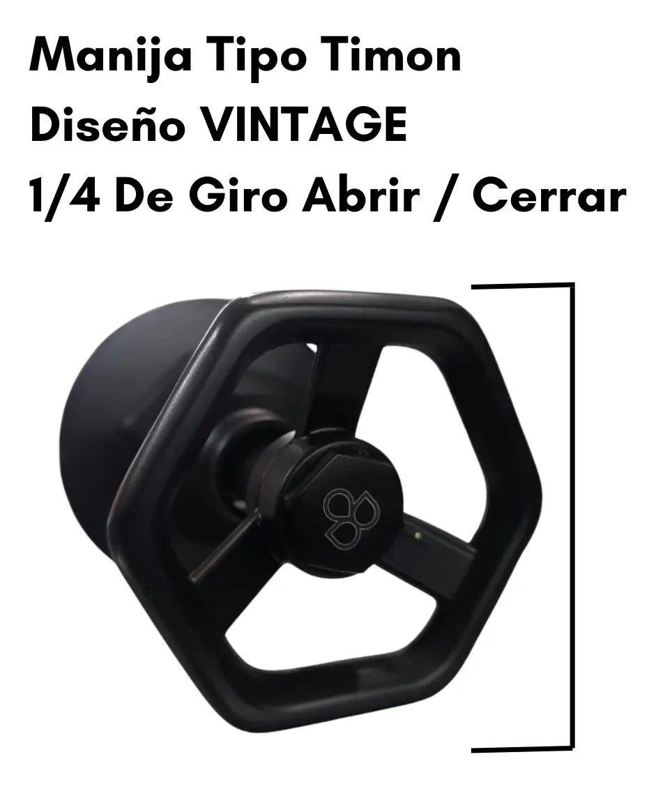 Registró Ducha, Manija Diseño Timón En  Negro Mate