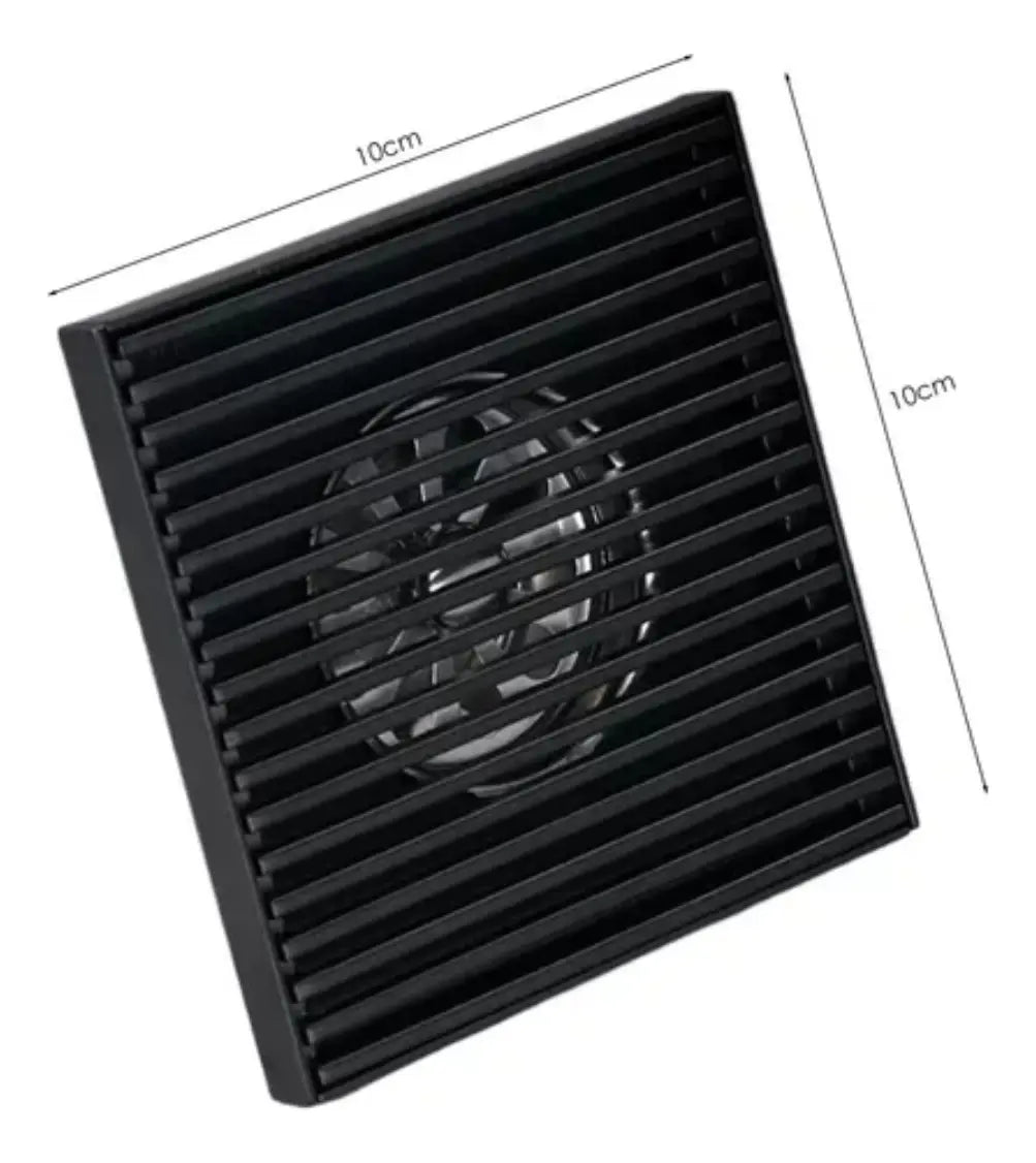 Rejilla Para Piso Negra Con Diseño Elegante De 10 X 10 Cm
