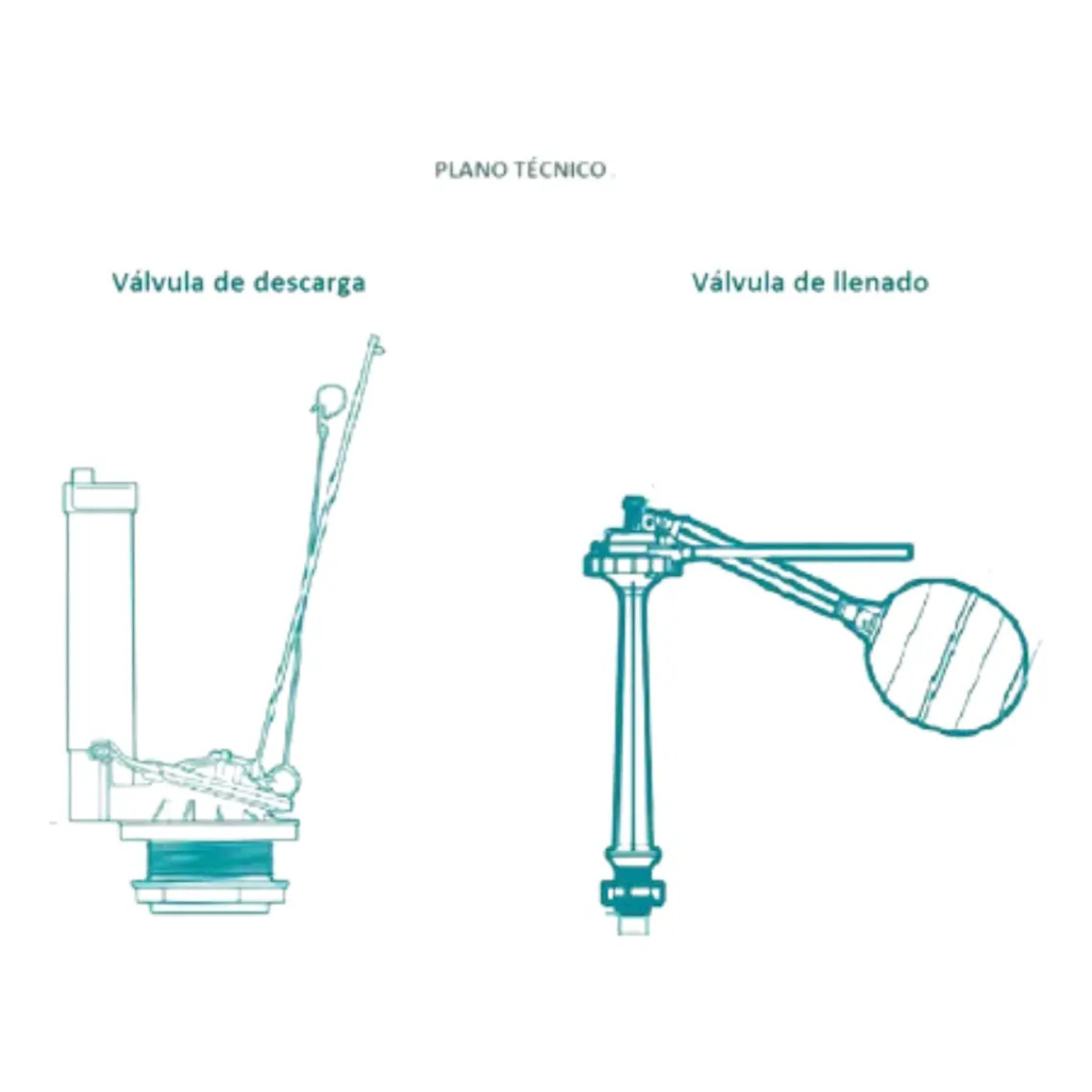 Kit Grifería Para Tanque Sanitario 32 Cm Universal