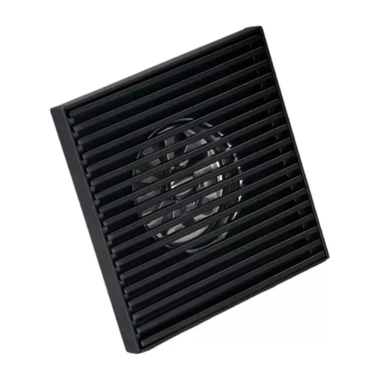 Rejilla Para Piso Negra Con Diseño Elegante De 10 X 10 Cm