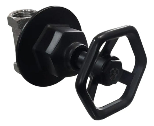 Registró Ducha, Manija Diseño Timón En  Negro Mate