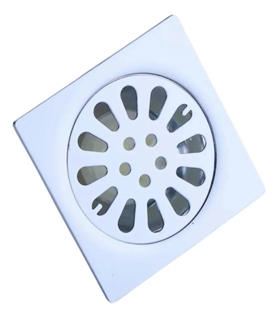 Rejilla Tipo Flor Para Piso Cuadrada En Acero
