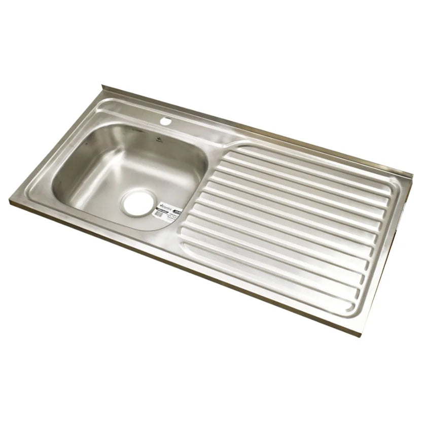 Lavaplatos 100 x 50 cm con escurridor derecho Acero Inoxidable