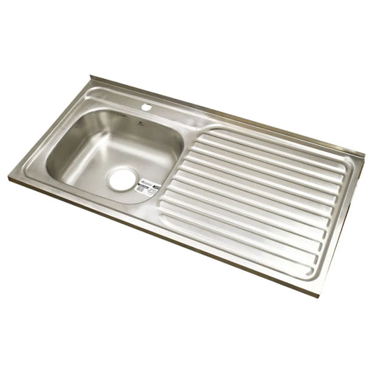 Lavaplatos 100 x 50 cm con escurridor derecho Acero Inoxidable